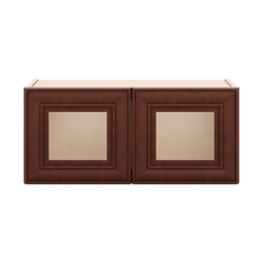 J&K Mahogany J5 Wall Glass Cabinet - 27" W x 12" H (No Glass Insert)