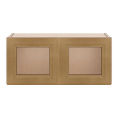 J&K Butterscotch B8 Wall Glass Cabinet - 27" W x 12" H (No Glass Insert)