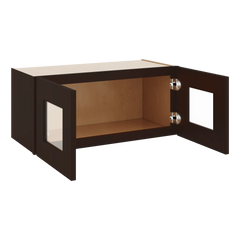 J&K Java Coffee S1 Wall Glass Cabinet - 27" W x 12" H (No Glass Insert)