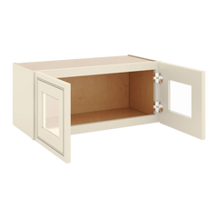 J&K Pearl Glazed H9 Wall Glass Cabinet - 27" W x 12" H (No Glass Insert)