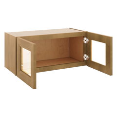 J&K Butterscotch B8 Wall Glass Cabinet - 27" W x 12" H (No Glass Insert)