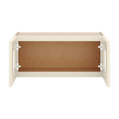 J&K Pearl Glazed H9 Wall Glass Cabinet - 27" W x 12" H (No Glass Insert)