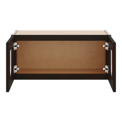 J&K Espresso K8 Wall Glass Cabinet - 27" W x 12" H (No Glass Insert)