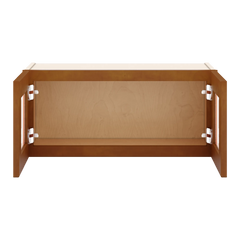 J&K Mocha Glazed K10 Wall Glass Cabinet - 27" W x 12" H (No Glass Insert)