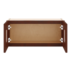 J&K Mahogany J5 Wall Glass Cabinet - 27" W x 12" H (No Glass Insert)