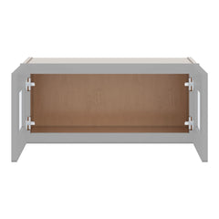 J&K Castle Grey S5 Wall Glass Cabinet - 27" W x 12" H (No Glass Insert)