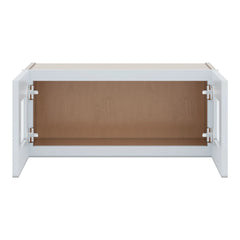 J&K White Shaker S8 Wall Glass Cabinet - 27" W x 12" H (No Glass Insert)