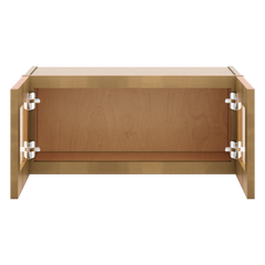 J&K Butterscotch B8 Wall Glass Cabinet - 27" W x 12" H (No Glass Insert)