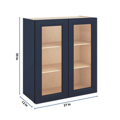 J&K Naval B7 Wall Glass Cabinet - 27" W x 30" H (No Glass Insert)