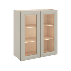 J&K Pebble B6 Wall Glass Cabinet - 27" W x 30" H (No Glass Insert)