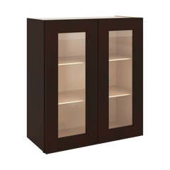 J&K Java Coffee S1 Wall Glass Cabinet - 27" W x 30" H (No Glass Insert)