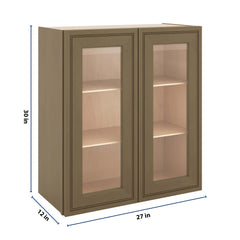J&K Hazel H8 Wall Glass Cabinet - 27" W x 30" H (No Glass Insert)