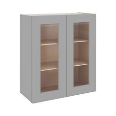J&K Castle Grey S5 Wall Glass Cabinet - 27" W x 30" H (No Glass Insert)