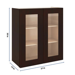J&K Java Coffee S1 Wall Glass Cabinet - 27" W x 30" H (No Glass Insert)