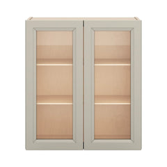 J&K Pebble B6 Wall Glass Cabinet - 27" W x 30" H (No Glass Insert)