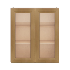 J&K Butterscotch B8 Wall Glass Cabinet - 27" W x 30" H (No Glass Insert)