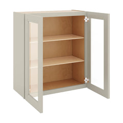 J&K Pebble B6 Wall Glass Cabinet - 27" W x 30" H (No Glass Insert)