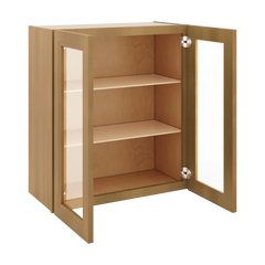 J&K Butterscotch B8 Wall Glass Cabinet - 27" W x 30" H (No Glass Insert)