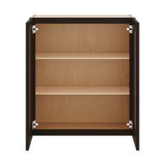 J&K Espresso K8 Wall Glass Cabinet - 27" W x 30" H (No Glass Insert)