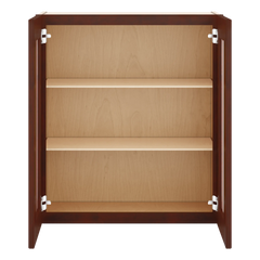 J&K Mahogany J5 Wall Glass Cabinet - 27" W x 30" H (No Glass Insert)