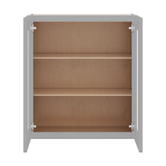 J&K Castle Grey S5 Wall Glass Cabinet - 27" W x 30" H (No Glass Insert)