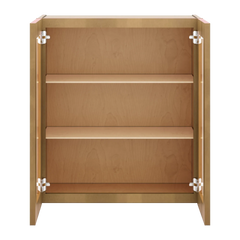 J&K Butterscotch B8 Wall Glass Cabinet - 27" W x 30" H (No Glass Insert)
