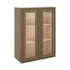 J&K Hazel H8 Wall Glass Cabinet - 27" W x 36" H (No Glass Insert)