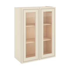 J&K Pearl Glazed H9 Wall Glass Cabinet - 27" W x 36" H (No Glass Insert)