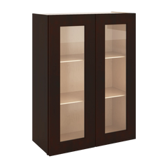 J&K Java Coffee S1 Wall Glass Cabinet - 27" W x 36" H (No Glass Insert)