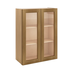 J&K Butterscotch B8 Wall Glass Cabinet - 27" W x 36" H (No Glass Insert)