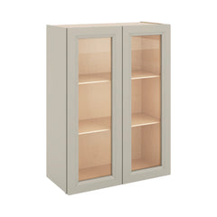 J&K Pebble B6 Wall Glass Cabinet - 27" W x 36" H (No Glass Insert)