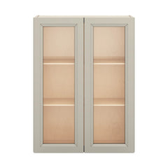 J&K Pebble B6 Wall Glass Cabinet - 27" W x 36" H (No Glass Insert)