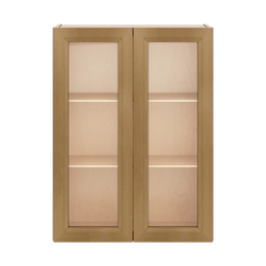 J&K Butterscotch B8 Wall Glass Cabinet - 27" W x 36" H (No Glass Insert)