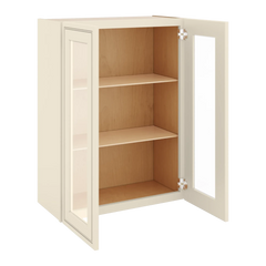 J&K Pearl Glazed H9 Wall Glass Cabinet - 27" W x 36" H (No Glass Insert)