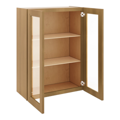 J&K Butterscotch B8 Wall Glass Cabinet - 27" W x 36" H (No Glass Insert)