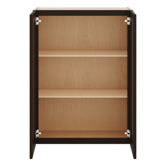 J&K Espresso K8 Wall Glass Cabinet - 27" W x 36" H (No Glass Insert)