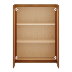J&K Mocha Glazed K10 Wall Glass Cabinet - 27" W x 36" H (No Glass Insert)