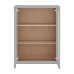 J&K Castle Grey S5 Wall Glass Cabinet - 27" W x 36" H (No Glass Insert)