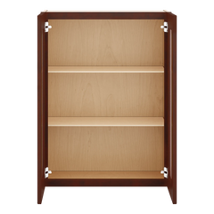 J&K Mahogany J5 Wall Glass Cabinet - 27" W x 36" H (No Glass Insert)