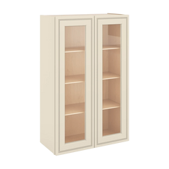 J&K Pearl Glazed H9 Wall Glass Cabinet - 27" W x 42" H (No Glass Insert)