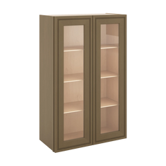 J&K Hazel H8 Wall Glass Cabinet - 27" W x 42" H (No Glass Insert)