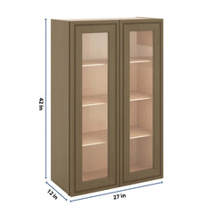 J&K Hazel H8 Wall Glass Cabinet - 27" W x 42" H (No Glass Insert)
