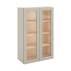 J&K Pebble B6 Wall Glass Cabinet - 27" W x 42" H (No Glass Insert)
