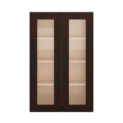 J&K Java Coffee S1 Wall Glass Cabinet - 27" W x 42" H (No Glass Insert)