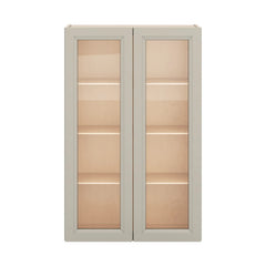 J&K Pebble B6 Wall Glass Cabinet - 27" W x 42" H (No Glass Insert)