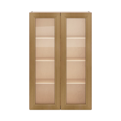 J&K Butterscotch B8 Wall Glass Cabinet - 27" W x 42" H (No Glass Insert)