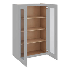 J&K Castle Grey S5 Wall Glass Cabinet - 27" W x 42" H (No Glass Insert)