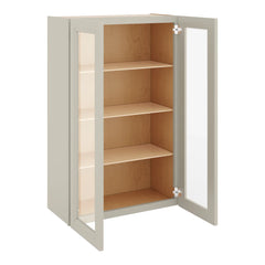 J&K Pebble B6 Wall Glass Cabinet - 27" W x 42" H (No Glass Insert)