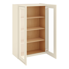 J&K Pearl Glazed H9 Wall Glass Cabinet - 27" W x 42" H (No Glass Insert)