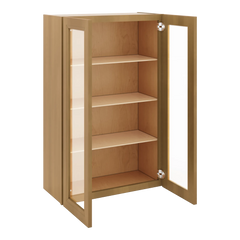 J&K Butterscotch B8 Wall Glass Cabinet - 27" W x 42" H (No Glass Insert)